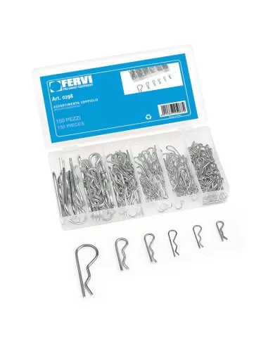 1 - Serie set kit assortimento coppiglie di sicurezza Fervi 0298