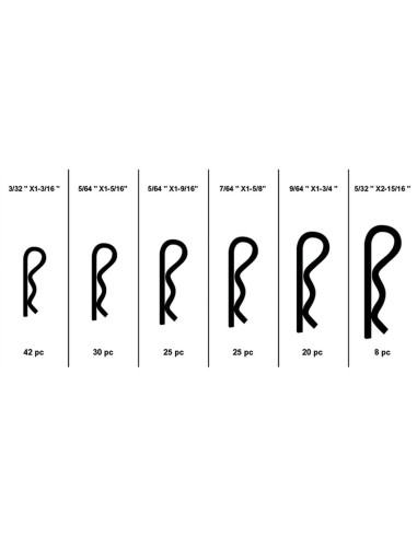 Serie set kit assortimento coppiglie di sicurezza Fervi 0298