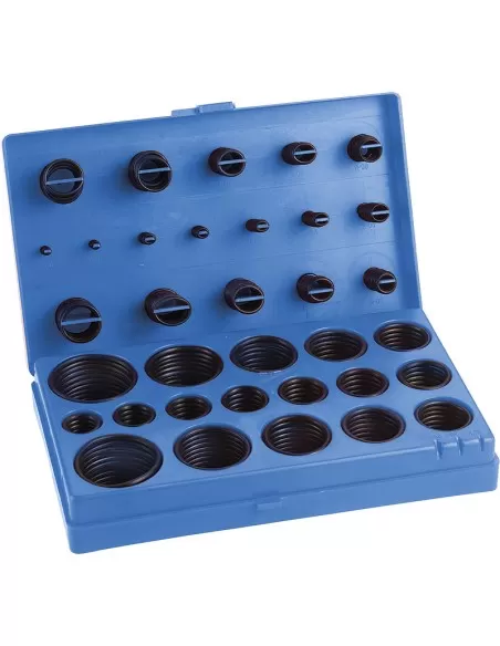 1 - Set kit assortimento or o-ring metrici guarnizioni anelli gomma Fervi 0299