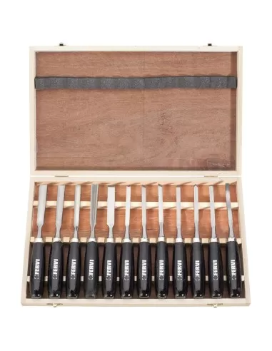 1 - Serie 12 pz sgorbie da intaglio intagliare legno utensili scalpelli Fervi 0306