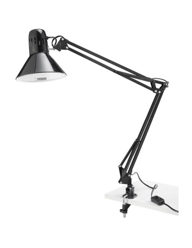 Lampada snodata 230v con morsetto per officina garage ufficio Fervi 0343