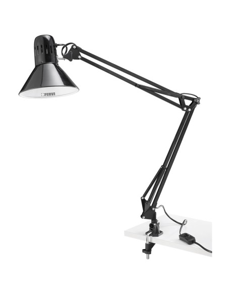 Lampada snodata 230v con morsetto per officina garage ufficio Fervi 0343