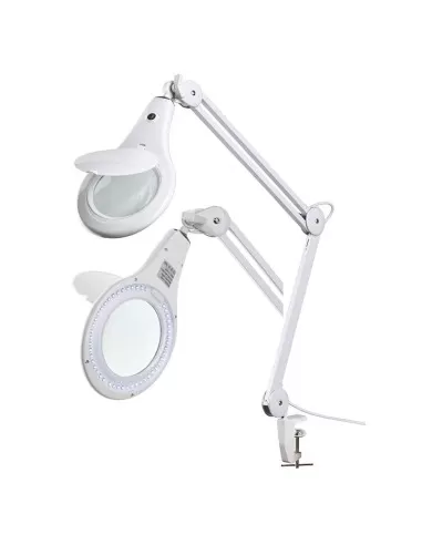 1 - Lampada a 48 led con lente ingradimento snodabile con morsetto Fervi 0366