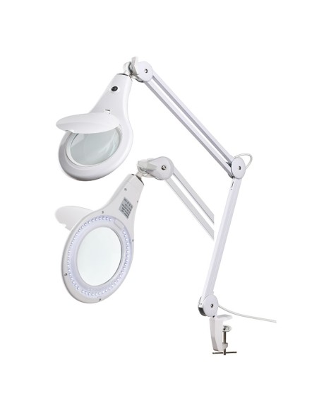 Lampada a 48 led con lente ingradimento snodabile con morsetto Fervi 0366