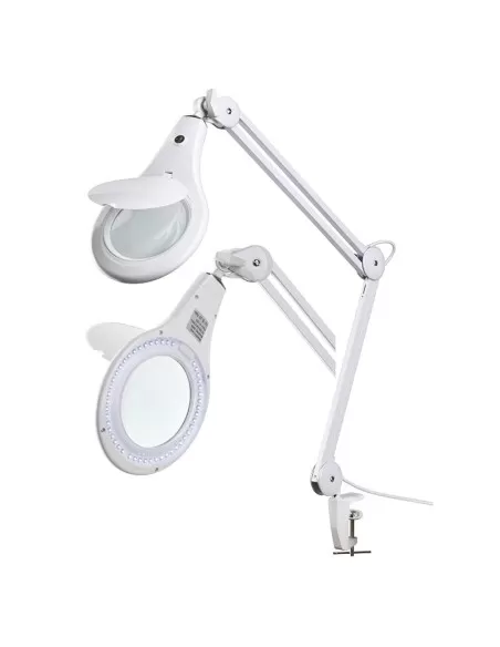 1 - Lampada a 48 led con lente ingradimento snodabile con morsetto Fervi 0366