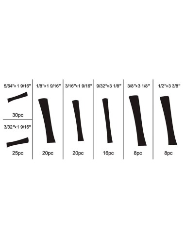 Serie set kit assortimento guaine termorestringenti Fervi 0380