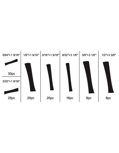 2 - Serie set kit assortimento guaine termorestringenti Fervi 0380