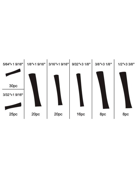 Serie set kit assortimento guaine termorestringenti Fervi 0380