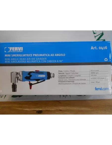 2 - Smerigliatrice pneumatica angolare angolo 90° aria compressa Fervi 0416