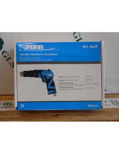 Trapano pneumatico reversibile aria compressa mandrino cremagliera Fervi 0418