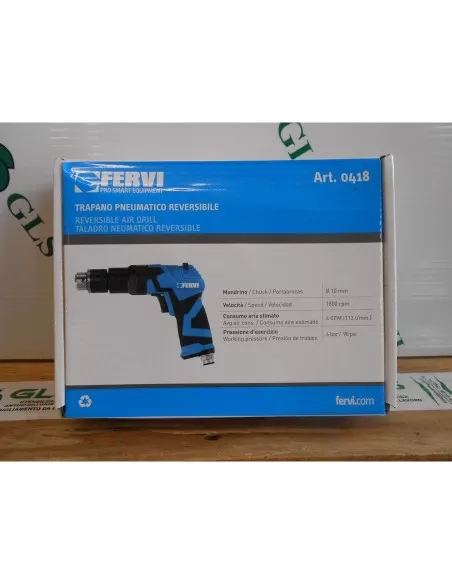 Trapano pneumatico reversibile aria compressa mandrino cremagliera Fervi 0418