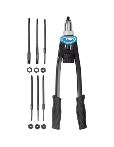 Rivettatrice doppia leva da m3 a m12 inserti filettati rivetti Fervi 0455