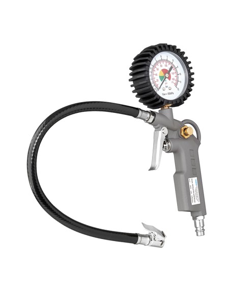 Manometro pistola gonfiaggio misuratore pressione gomme Fervi 0608