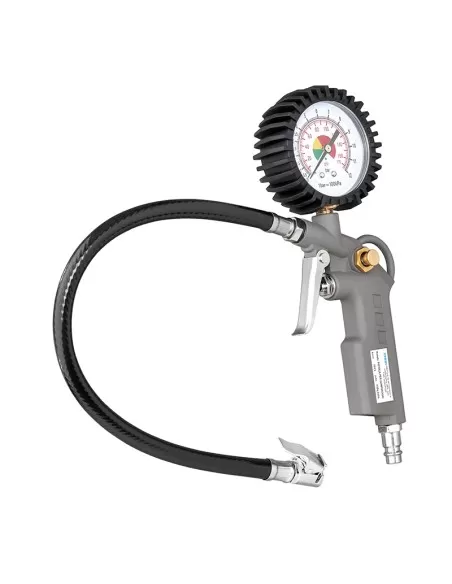 1 - Manometro pistola gonfiaggio misuratore pressione gomme Fervi 0608