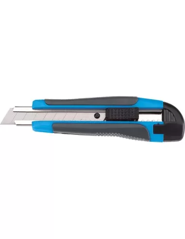 1 - Cutter taglierino coltello 18 mm Fervi 0617 guidalama acciaio + 3 lame ricambio