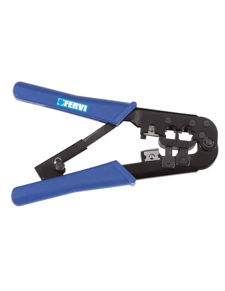 Pinza crimpatrice crimpare x connettori rete plug rj11 rj12 rj45 Fervi 0628