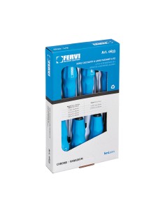 Serie 6 giraviti giravite cacciaviti a lame passanti a taglio e croce Fervi 0633