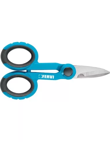 Forbice forbici per elettricista taglio spella filo cavo lama inox Fervi 0672/b