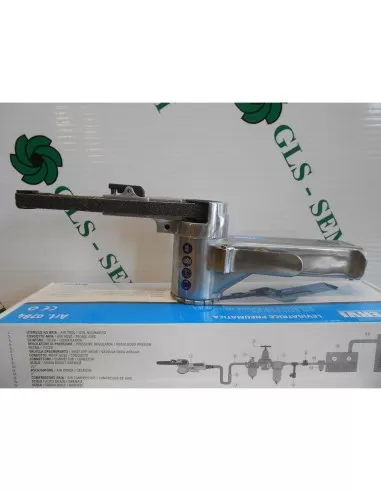 6 - Levigatrice pneumatica a nastro abrasivo 10x330 mm x compressore aria Fervi 0784