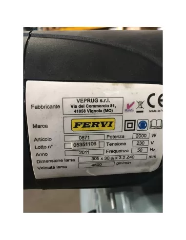 6 - Troncatrice radiale per legno Fervi 0871 sega circolare ø 305 laser