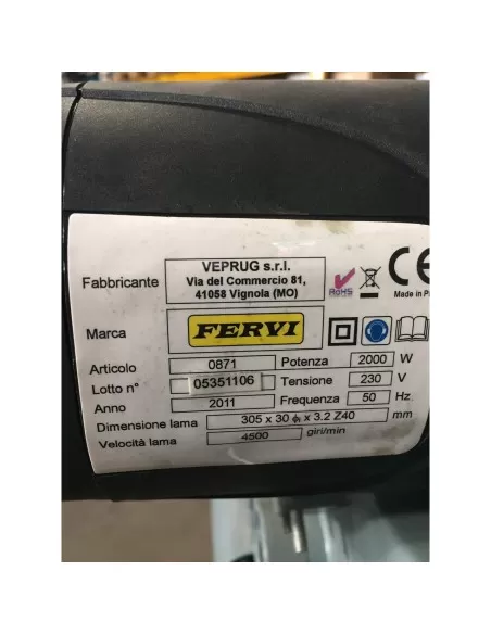6 - Troncatrice radiale per legno Fervi 0871 sega circolare ø 305 laser
