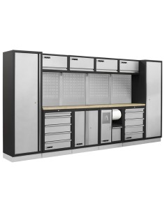 1 - Arredamento modulare officina mobili banchi armadi cassettiere Fervi a007b