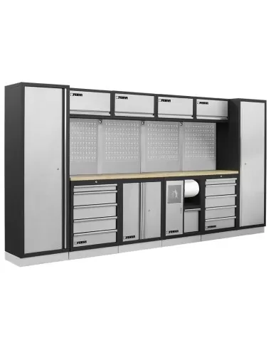 1 - Arredamento modulare officina mobili banchi armadi cassettiere Fervi a007b