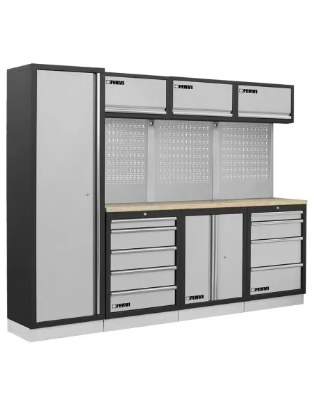 Arredamento modulare officina mobili banchi armadi cassettiere Fervi a007d