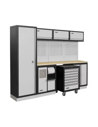 1 - Arredamento modulare officina mobili banchi armadi cassettiere Fervi a007e