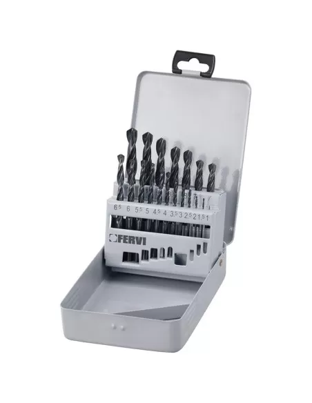 1 - Serie 19 pz punte hss rullate x trapano 1-10 mm acciaio metallo ferro Fervi p045 1 - Serie 19 pz punte hss rullate x trapano 1-10 mm acciaio metallo ferro Fervi p045