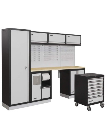 Arredamento modulare officina mobili banchi armadi cassettiere Fervi a007e