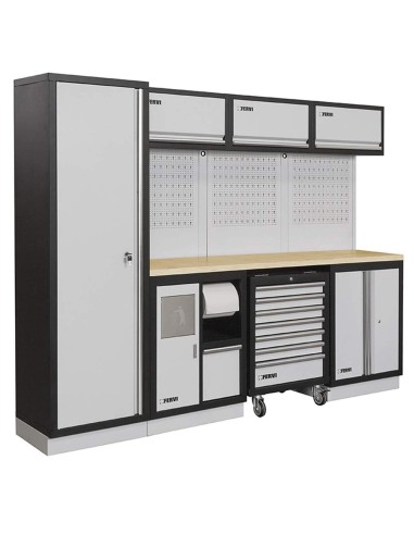 Arredamento modulare officina mobili banchi armadi cassettiere Fervi a007e