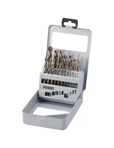 1 - Serie 19 pz punte in hss rettificate cobalto x trapano 1-10 mm Fervi p067 1 - Serie 19 pz punte in hss rettificate cobalto x trapano 1-10 mm Fervi p067