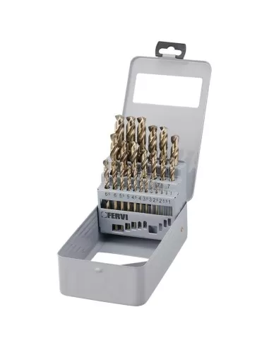 1 - Serie 19 pz punte in hss rettificate cobalto x trapano 1-13 mm Fervi p069