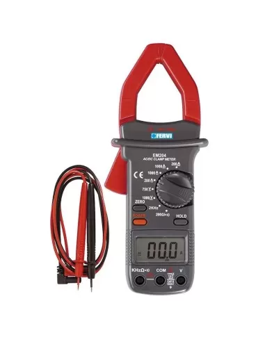 1 - Pinza amperometrica digitale tester multimetro tensione Fervi p075