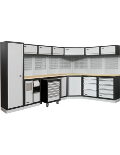 1 - Arredamento modulare officina mobili banchi armadi cassettiere Fervi a007h