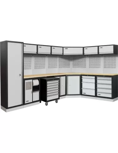 1 - Arredamento modulare officina mobili banchi armadi cassettiere Fervi a007h