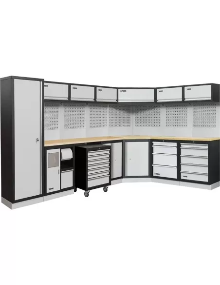 1 - Arredamento modulare officina mobili banchi armadi cassettiere Fervi a007h
