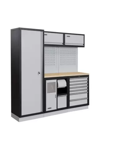 1 - Arredamento modulare officina mobili banchi armadi cassettiere Fervi a007i