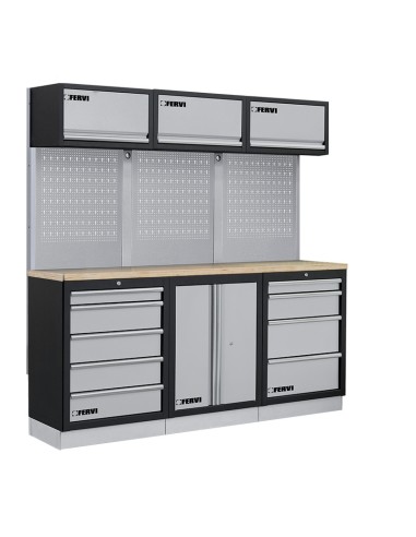 Arredamento modulare officina mobili banchi armadi cassettiere Fervi a007n