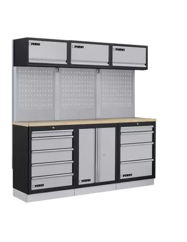 Arredamento modulare officina mobili banchi armadi cassettiere Fervi a007n