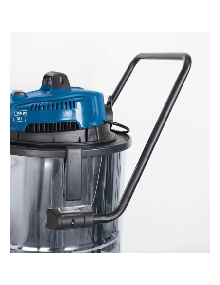 Bidone aspirasolidi e liquidi Scheppach asp50-es in inox 50lt 1400w