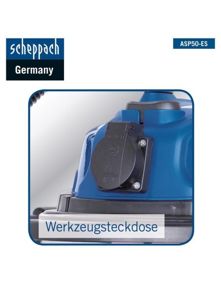 Bidone aspirasolidi e liquidi Scheppach asp50-es in inox 50lt 1400w