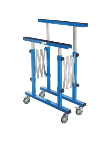 1 - Supporto cavalletto estensibile regolabile con ruote x carrozzeria Fervi s017