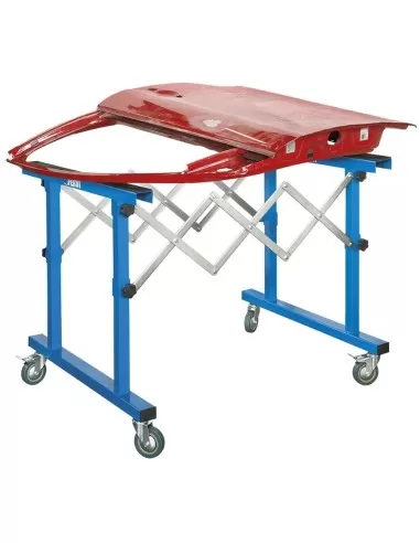 3 - Supporto cavalletto estensibile regolabile con ruote x carrozzeria Fervi s017
