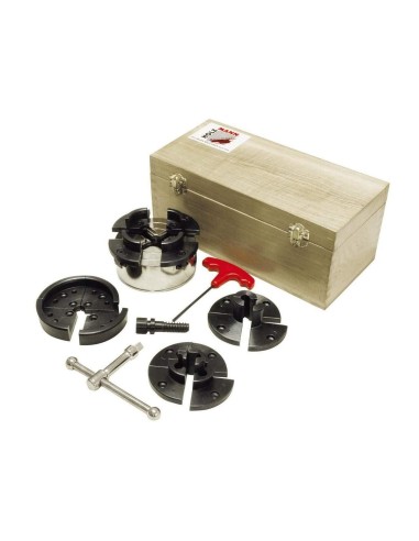 Kit mandrino professionale a 4 griffe m33 x 3,5 per tornio legno holzmann dp 95