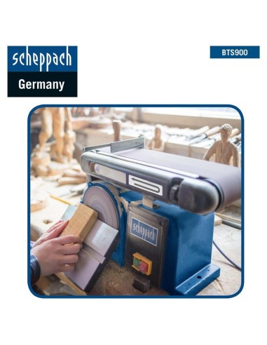 Levigatrice combinata da banco a nastro 100mm piu' disco 150mm Scheppach bts900