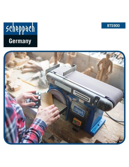 Levigatrice combinata da banco a nastro 100mm piu' disco 150mm Scheppach bts900