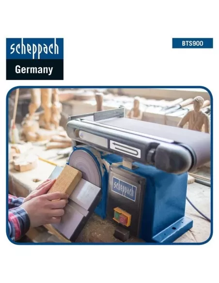 Levigatrice combinata da banco a nastro 100mm piu' disco 150mm Scheppach bts900