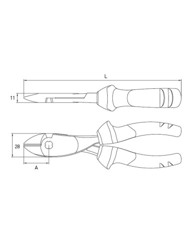 2 - TRONCHESE A GRANDE EFFETTO TAGLIENTE DIAGONALE IN ACCIAIO 180 MM FERVI BE32/18